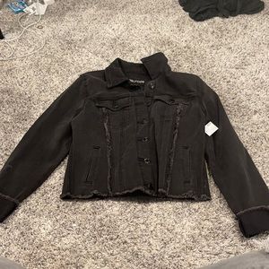 Maurices black jean jacket, size S